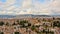Aerial overview of Albayzin neighbourhood, Granada, on a cloudy da