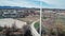 Aerial pan of bridge, Westminster, Colorado