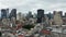 Aerial pan down of the Montreal, Quebec, Canada skyline 4K