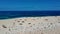 Aerial pan of the stunning Flag Beach Corralejo Fuerteventura