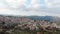 Aerial pan view popular tourist attraction Pano Lefkara village on Cyprus, Europe. Flying over majestic cityscape with greek