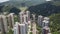 Aerial panarama view on Shatin, Tai Wai, Shing Mun River. Before typhoon Mangkhut come to Hong Kong