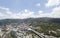 Aerial panarama view on Shatin, Tai Wan, Shing Mun River in Hong Kong