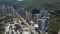 Aerial panarama view on Shatin, Tai Wan, Shing Mun River in Hong Kong