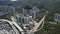 Aerial panarama view on Shatin, Tai Wan, Shing Mun River in Hong Kong