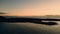 Aerial panning clip of Lobos Island at sunrise near Corralejo Fuerteventura