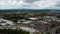 Aerial panning clip of Preston City Centre Lancashire England