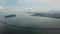 Aerial panning Penang Second Bridge from Pulau Aman