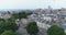 Aerial panning view of the town of Brighton and Hove, England. Around the Royal Pavilion and the Dome