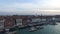 Aerial panorama 360. Beautiful Venice. Sunrise. 4K