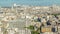 Aerial panorama above houses rooftops in a Paris timelapse