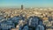 Aerial panorama above houses rooftops in a Paris timelapse