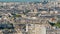 Aerial panorama above houses rooftops in a Paris timelapse