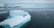 Aerial panorama Antarctic iceberg drift cold ocean