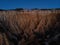 Aerial panorama of Arriba Fossil da Praia da Gale Fontainhas hoodoo fairy chimney earth pyramid rock formation Portugal