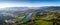 Aerial Panorama Bad TÃ¶lz, Isar Valley, Germany Bavarian Alps. Sunrise