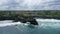 Aerial panorama of the beach of Batu Bolong, Bali, Indonesia