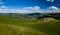 Aerial panorama of the Brecon Beacons mountains