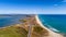 Aerial panorama of Canet en Roussilon in the Pyrenees Orientales