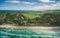 Aerial panorama of Cape Bridgewater settlement in Victoria, Australia.