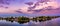 Aerial panorama of the Ceder Point peninsula at dusk