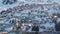 Aerial panorama of Chalets in the Meribel village, on the top of the valley in the french Alps. Visible houses and condominiums