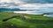 Aerial panorama of Classiebawn Castle in Ireland