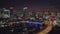 Aerial panorama Downtown Miami 4k night footage