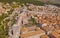 Aerial panorama of Dubrovnik old city and fortress Minceta