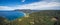 Aerial panorama of Eaglehawk Neck, Tasmania