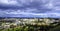 Aerial panorama of Edinburgh just before storm - a view from Edinburgh Castle