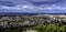 Aerial panorama of Edinburgh just before storm - a view from Edinburgh Castle