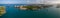 Aerial panorama Fisher Island Miami Beach