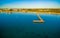Aerial panorama of Frankston pier and foreshore.