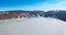 Aerial panorama of the frozen Cheat Lake Morgantown, WV looking upstream