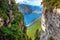 Aerial Panorama on garda lake, Monte Baldo, Ventrar canyon, Trentino