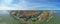 Aerial Panorama from the harbor and the historical city Enkhuizen in Netherlands