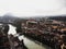 Aerial panorama of historic old town centre of Fuessen Fussen at lech river in Ostallgaeu Allgau Swabia Bavaria Germany