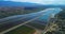 Aerial panorama of the historical saltern on island Pag