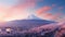 Aerial Panorama Landscape of Fuji Mountain. Iconic and Symbolic Mountain of Japan. Scenic Sunset Landscape of Fujisan at Evening