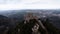 Aerial panorama of medieval historic moorish castle ruins fortress Castelo dos Mouros in Sintra Lisbon Portugal Europe