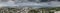 Aerial panorama Miami Beach storm overcast clouds