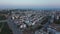 Aerial panorama of modern european city. Sea in the background.