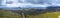 Aerial panorama of mountains and forest above Highland Lakes Road, Liffey, Tasmania