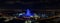 Aerial panorama night shot Hollywood Seminole Hotel Casino blue guitar