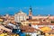 Aerial panorama of the old, medieval, walled town of Cittadella