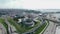 Aerial panorama of old Russian city Kazan with historic landmarks