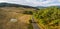 Aerial panorama of Omeo Highway and Mitta Mitta Valley, Australia