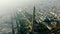 Aerial Panorama of Paris Cityscape with Eiffel Tower, Districts and Seine River