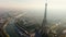 Aerial Panorama of Paris Cityscape with Eiffel Tower and Seine River